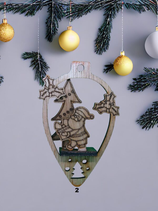 Boule 3d de Noël en bois – Image 4