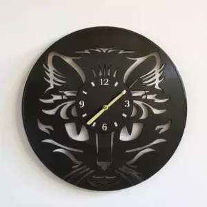 Horloge murale bois tête de chat